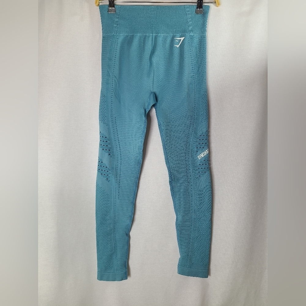GymShark Flawless Knit Tights Sea Blue size small